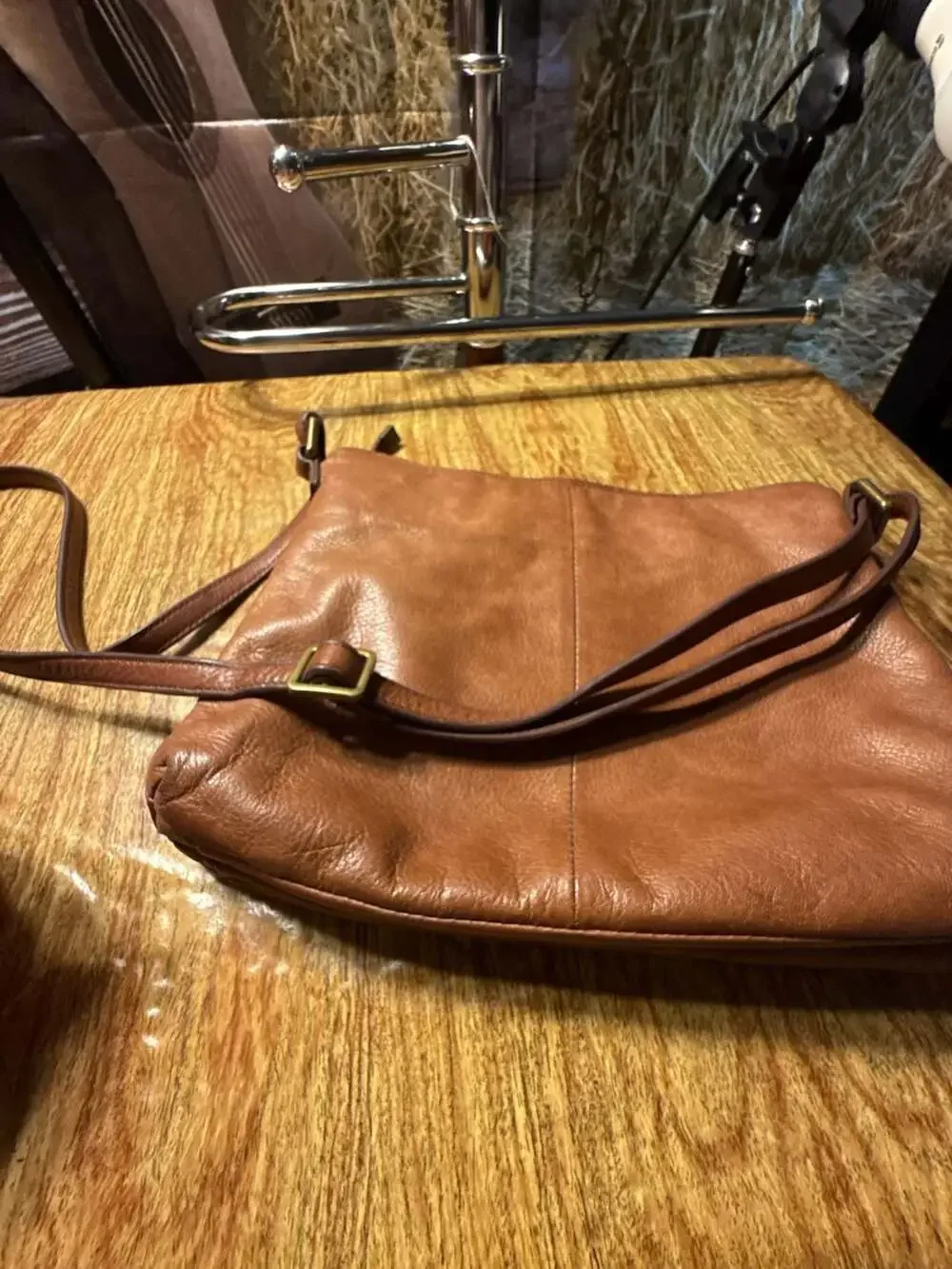 Margot New York Brown Leather Crossbody Bag - Picture 3 of 5